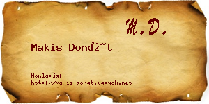 Makis Donát névjegykártya